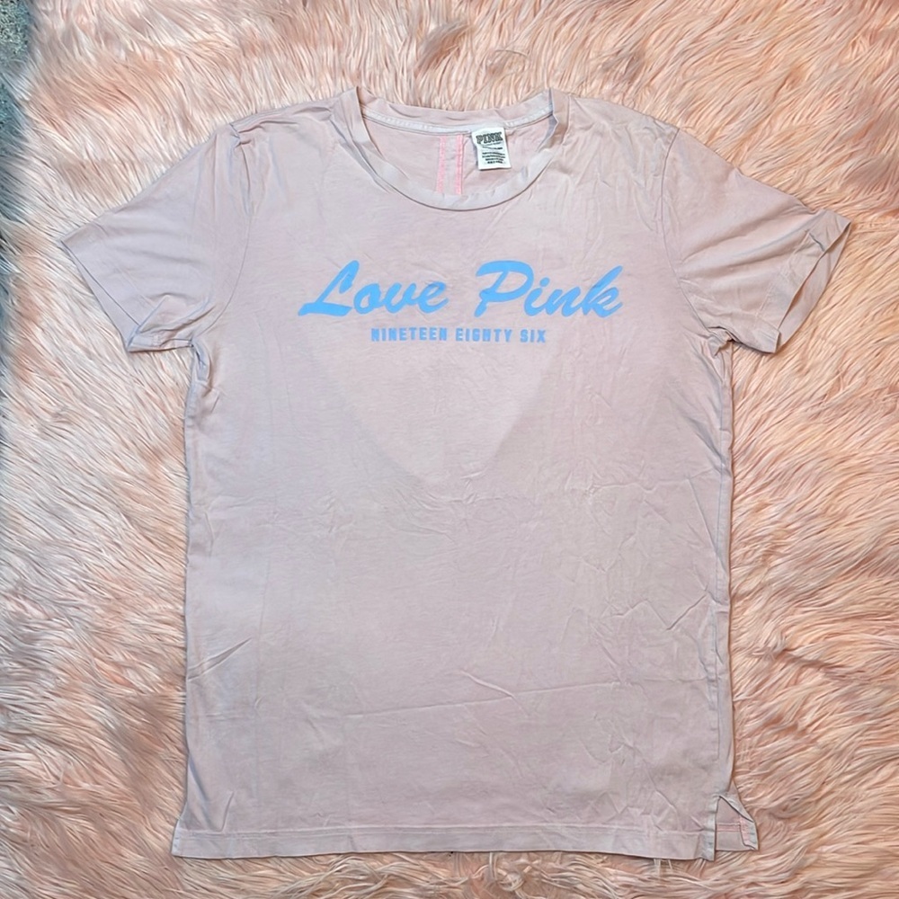 PINK Victoria’s Secret Slit Oversized Campus Tee Size Small